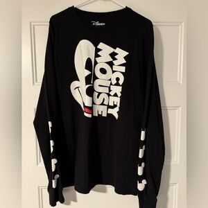 Disney Black and White Mickey Mouse Long Sleeve Tee